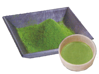 Matcha powdered green tea prepared in traditional style